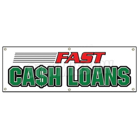 Signmission FAST CASH LOANS BANNER SIGN pawn shop signs loan quick payday advance credit B-72 Fast Cash Loans